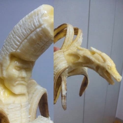 dibujando en bananas