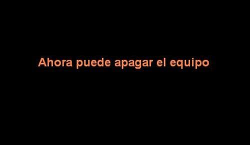 ahora puede apagar el equipo