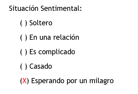 sitaucion sentimiental