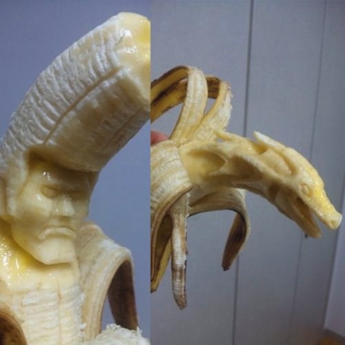 dibujando en bananas