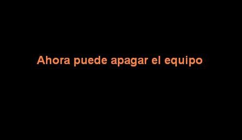 ahora puede apagar el equipo